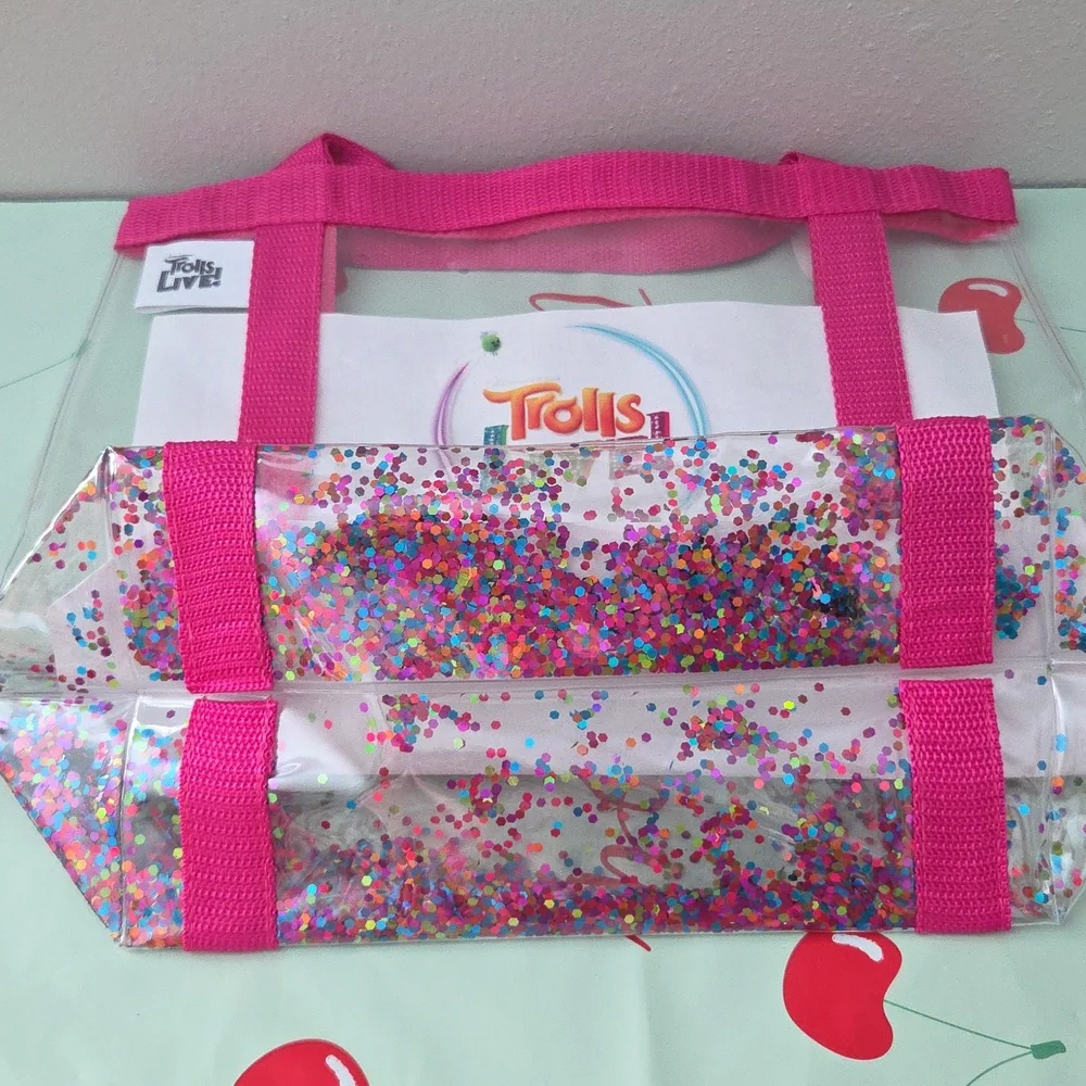 Trolls Live! Pink Confetti Tote Bag